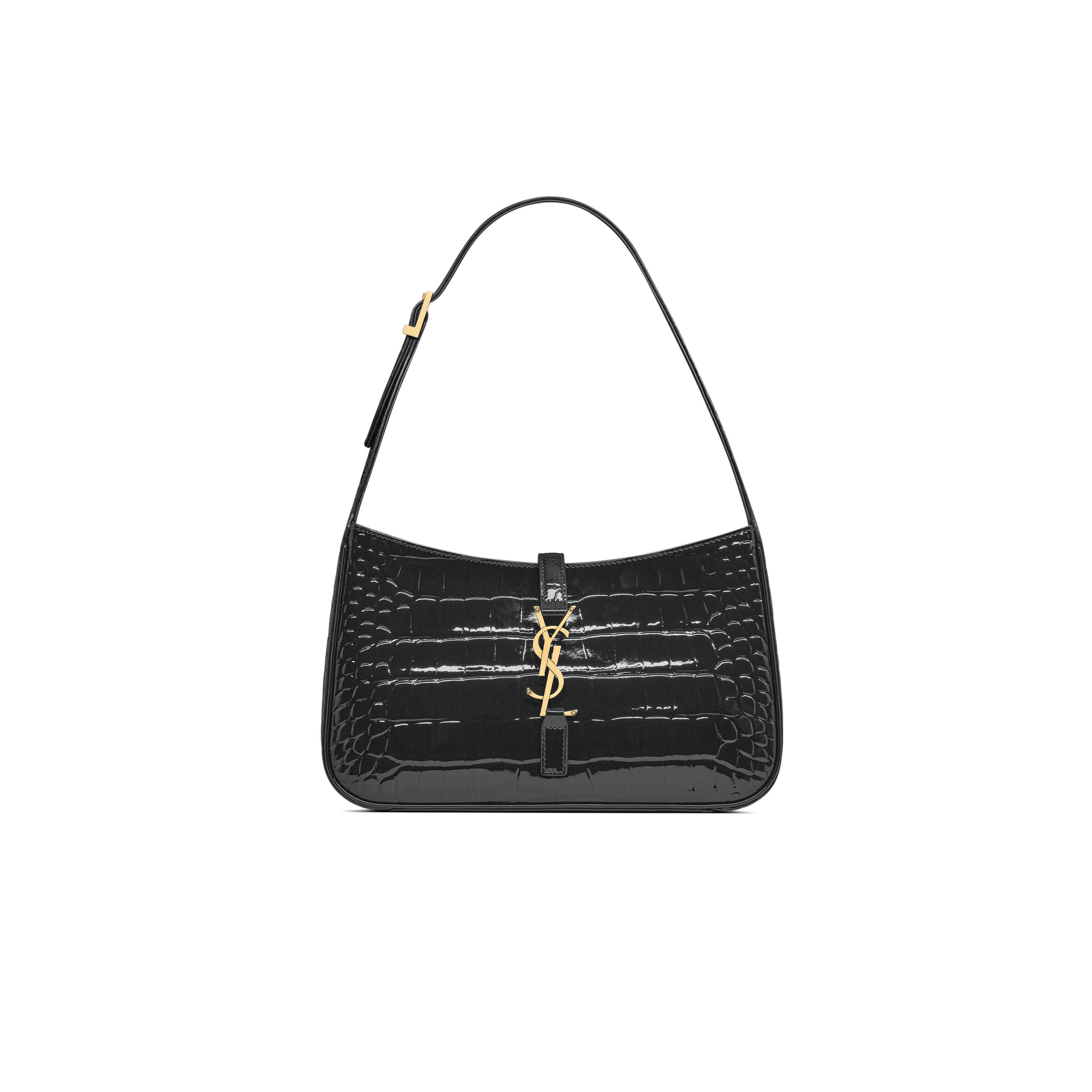 YSL LE 5 À 7 IN CROCODILE-EMBOSSED PATENT LEATHER 657228AAGKR1000 (23*16*6.5cm)